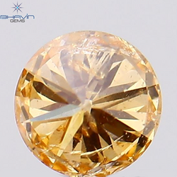 0.23 CT Round Shape Natural Diamond Orange Color VS2 Clarity (0.23 MM)