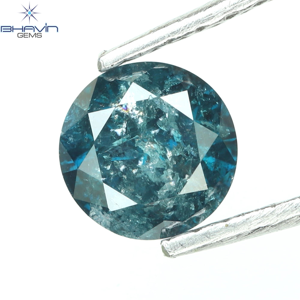 0.50 CT Round Diamond Natural Loose Diamond Blue Color I3 Clarity (4.95 MM)