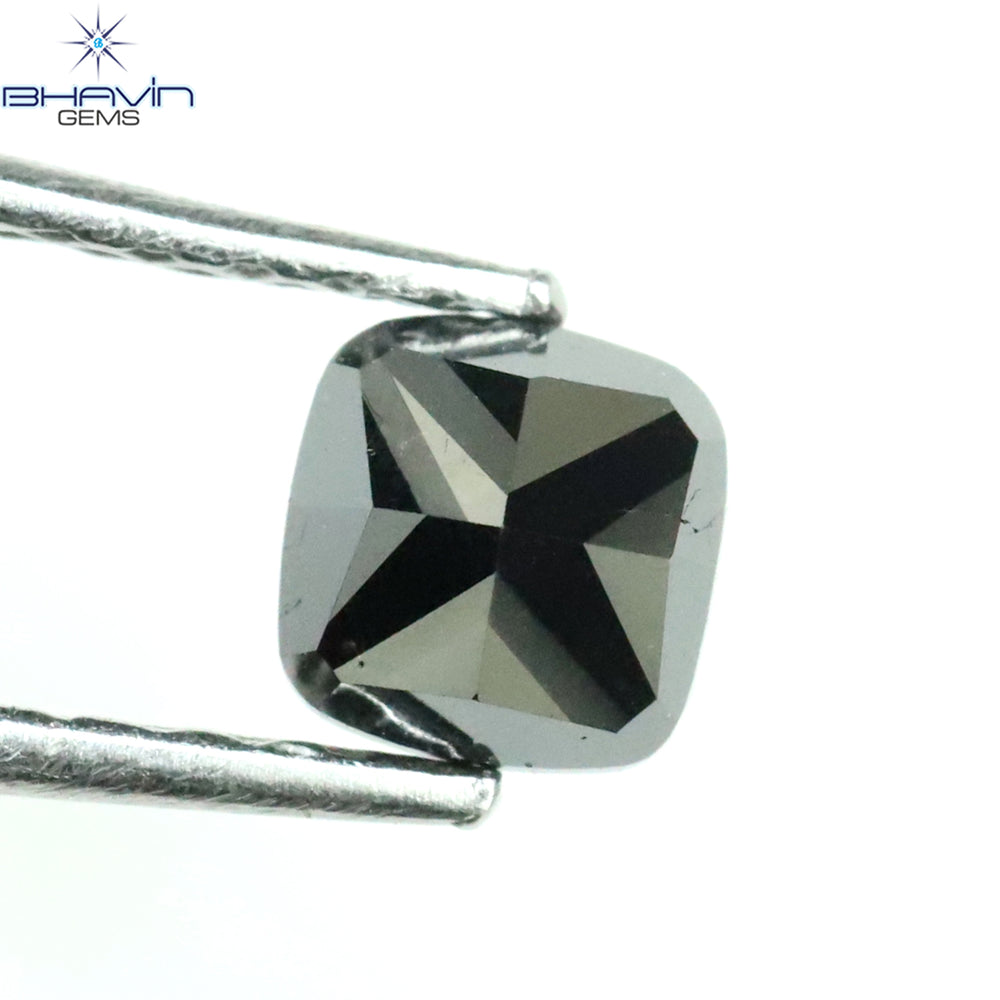 0.46 CT Cushion Shape Natural Diamond Black Color Opaque Clarity (4.20 MM)