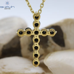 Diamond Pendant, Round Diamond, Black Diamond, Yellow Gold Pendant, Bridal Necklace, Pendant
