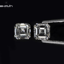 0.20 CT/2 Pcs Asscher Shape White (G+) Color Natural Loose Diamond VVS-VS Clarity (2.40 MM)
