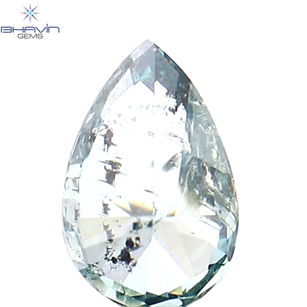 0.22 CT Pear Shape Natural Diamond Blue Color I1 Clarity (4.80 MM)