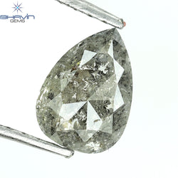 0.74 CT Pear Shape Natural Loose Diamond Salt And Pepper Color I3 Clarity (7.21 MM)