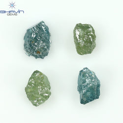 0.68 CT/4 PCS Rough Shape Enhanced Mix Color Natural Diamond I3 Clarity (4.10 MM)