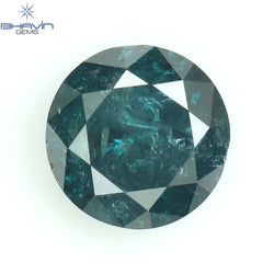 0.55 CT Round Diamond Natural Diamond Blue Color I3 Clarity (5.04 MM)
