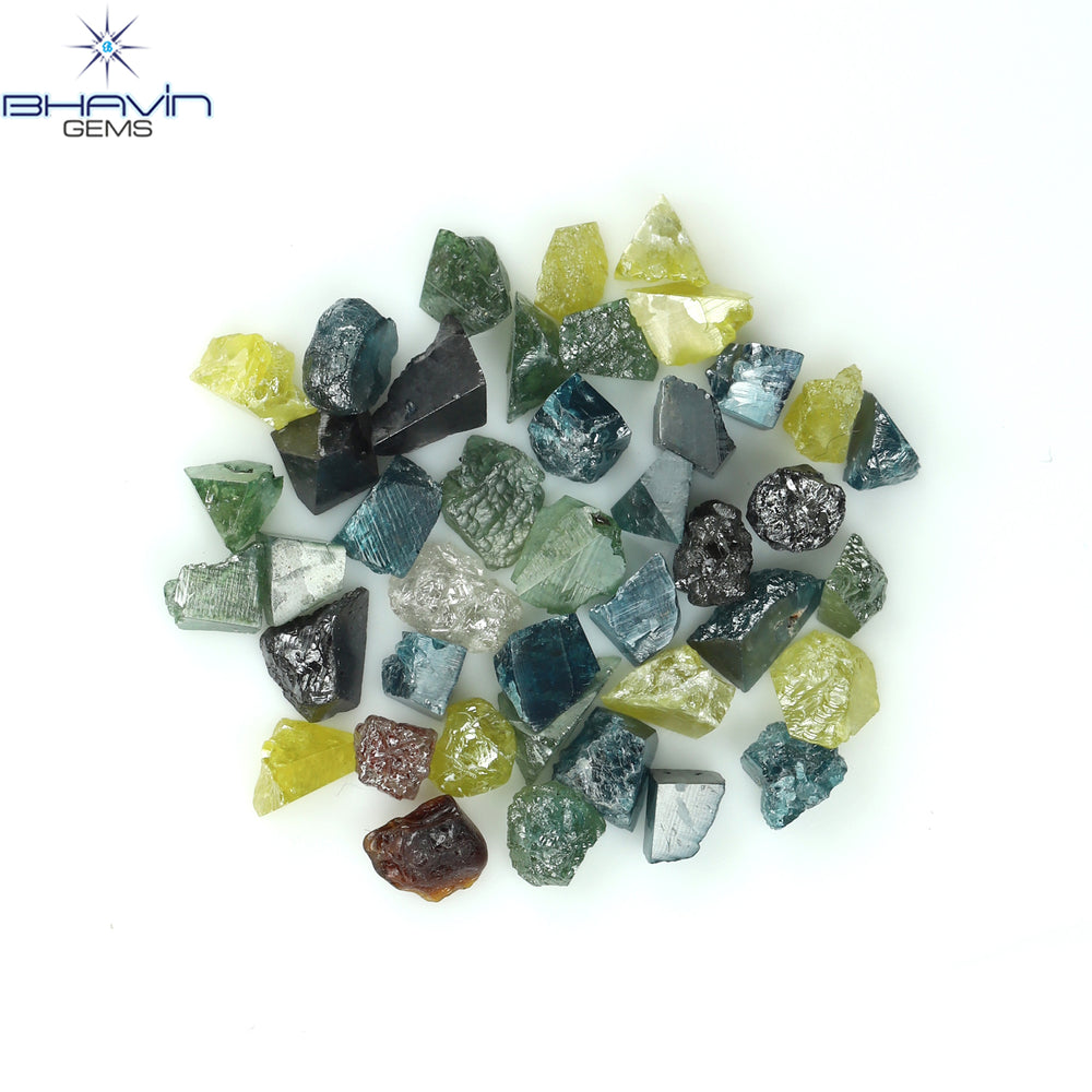 8.81 CT/42 PCS Mix Color Rough Diamond Natural loose Diamond I3 Clarity (3.38 MM)