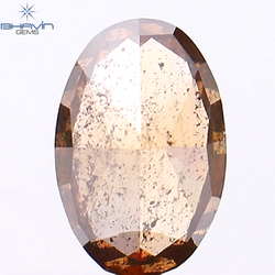 0.90 CT Oval Shape Natural Diamond Enhanced Brown Pink Color I1 Clarity (7.07 MM)