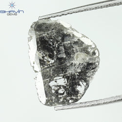 1.89 CT Slice Shape Natural Diamond Salt And Pepper Color I3 Clarity (14.30 MM)