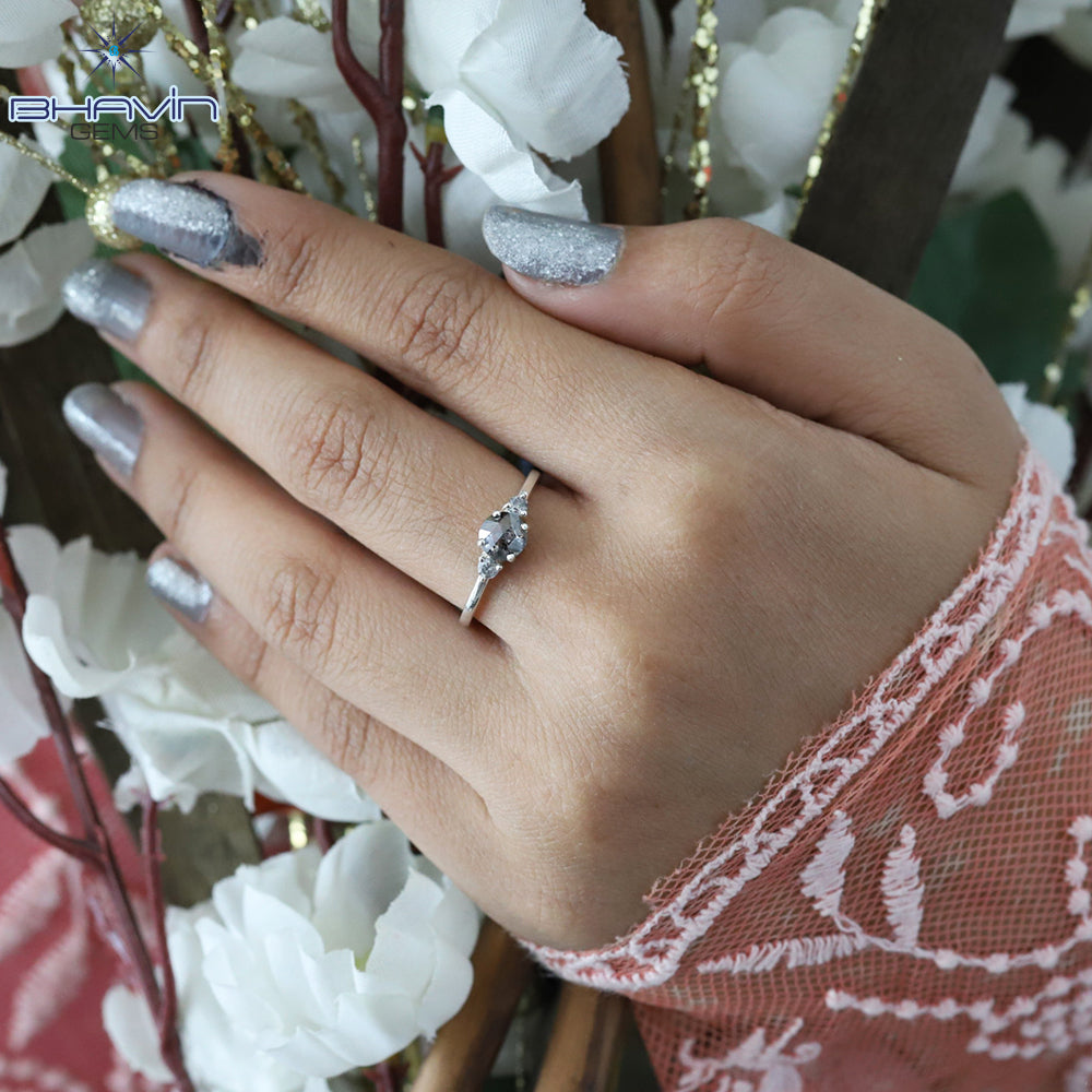 Round Rose Cut Shape Diamond Engagement Ring And Wedding Diamond Ring