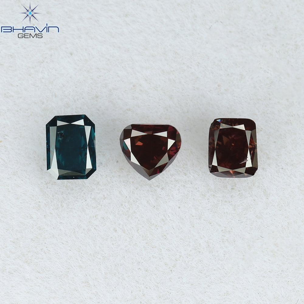 0.33 CT/3 Pcs Mix Shape Natural Diamond Mix Color SI1 Clarity (3.19 MM)