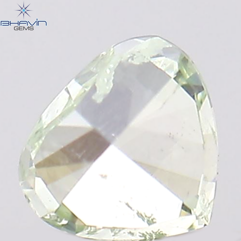 0.14 CT Heart Shape Natural Diamond Greenish Yellow Color SI2 Clarity (3.97 MM)