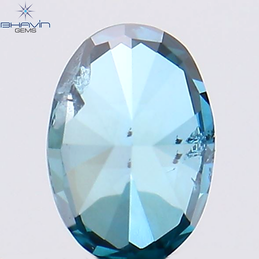 0.19 CT Oval Shape Natural Diamond Blue Color SI1 Clarity (4.26 MM)