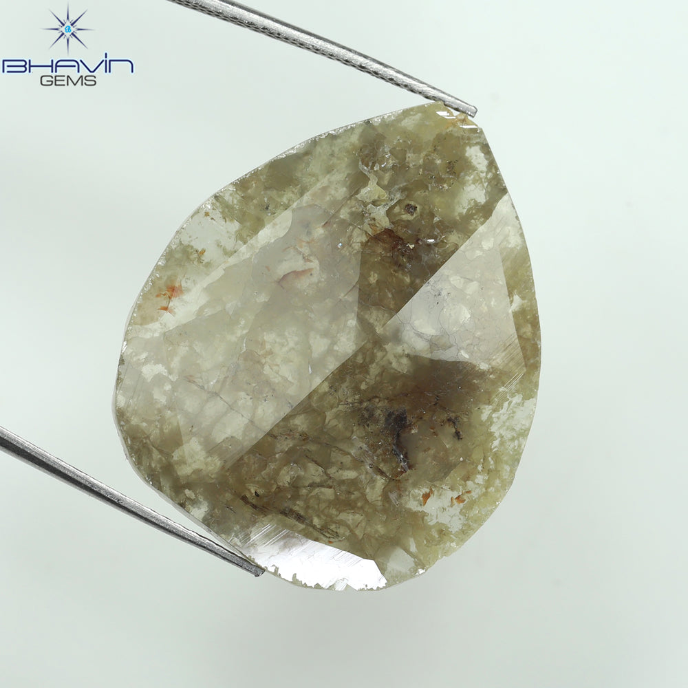 16.12 CT Slice Shape Natural Diamond Salt And Pepper Color I3 Clarity (29.51 MM)
