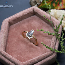 Coffin Diamond Salt And Pepper Diamond Natural Diamond Ring Gold Ring Engagement Ring