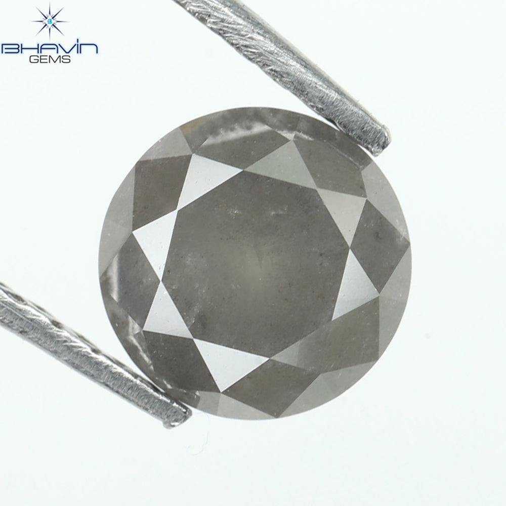 1.07 CT Round Shape Natural Loose Diamond Gray Color I3 Clarity (5.89 MM)