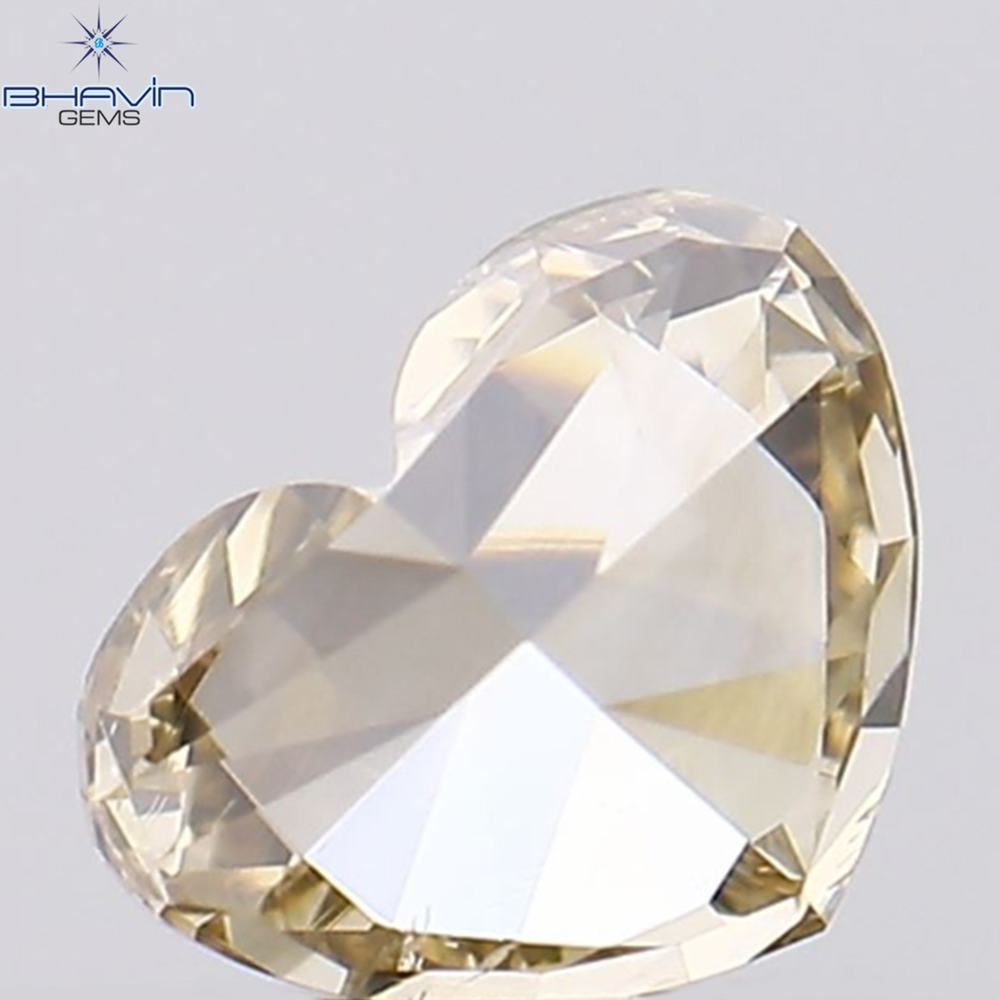 0.33 CT Heart Shape Natural Diamond Brown Color SI1 Clarity (4.76 MM)