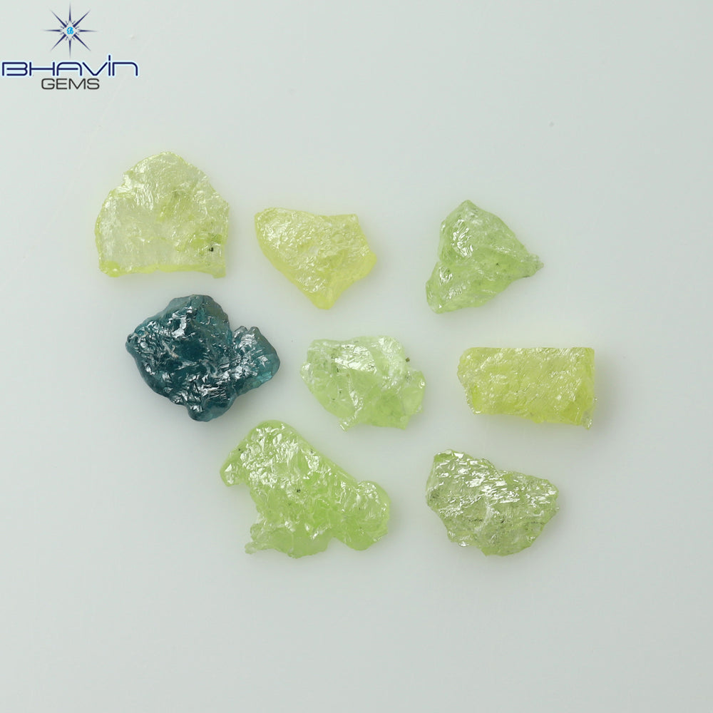 0.72 CT/8 PCS Rough Shape Enhanced Mix Color Natural Diamond I3 Clarity (4.70 MM)