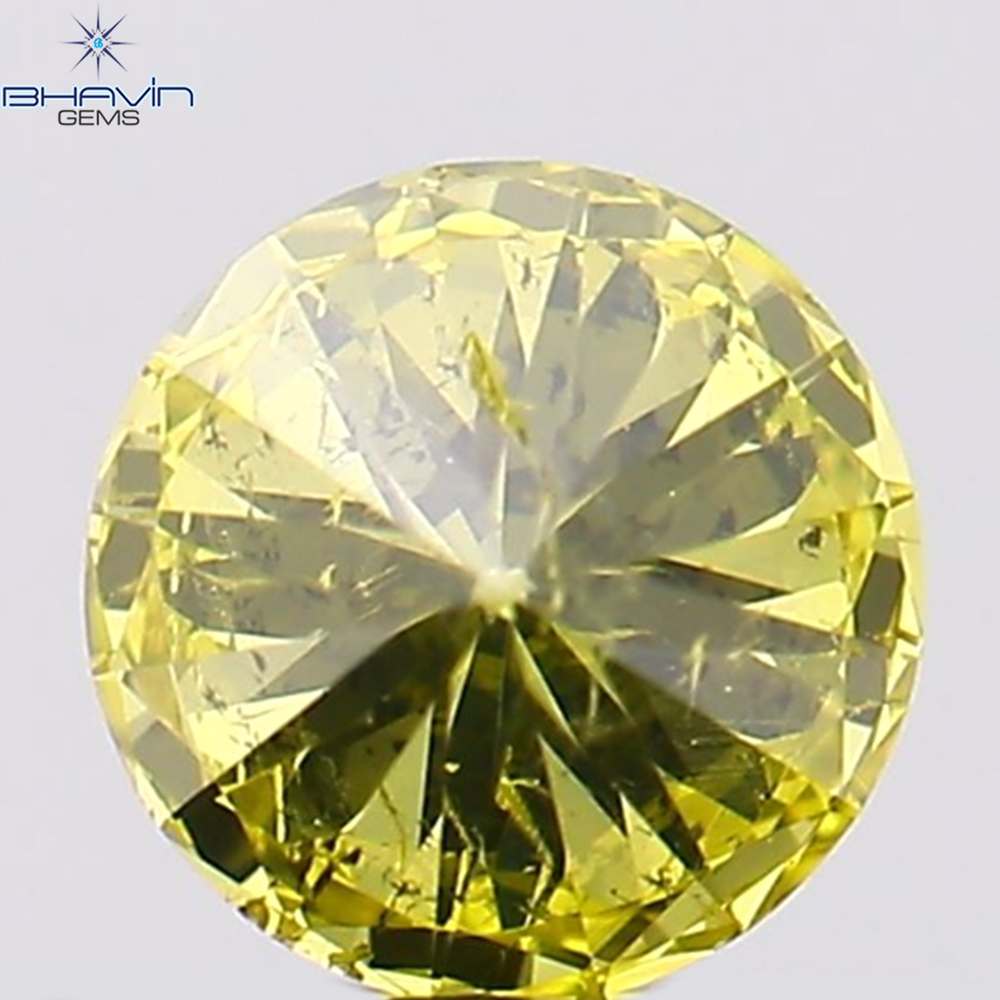 0.42 CT Round Shape Natural Diamond Yellow Color SI2 Clarity (4.73 MM)