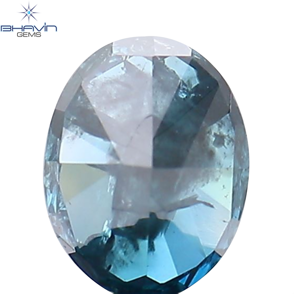 0.33 CT Oval Shape Natural Diamond Blue Color I3 Clarity (4.41 MM)