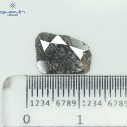 0.96 CT Slice Shape Natural Diamond Salt And Pepper Color I3 Clarity (10.64 MM)