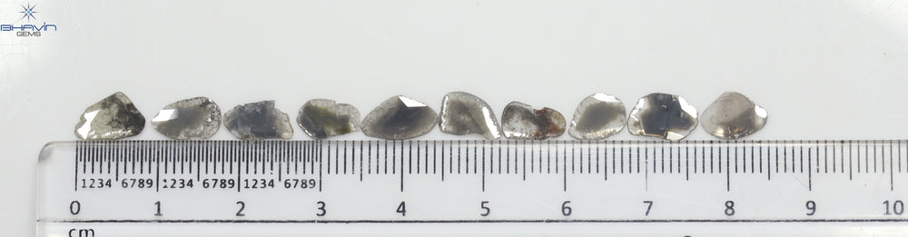 3.94 CT Slice Diamond Salt And Pepper Color Clarity I3 (9.64 MM)