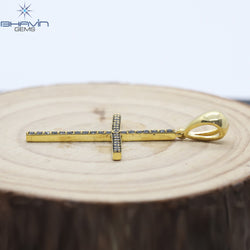 Diamond Pendant, Round Diamond, Black Diamond, Yellow Gold Pendant, Bridal Necklace, Pendant