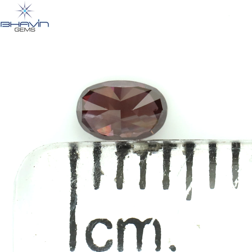 0.16 CT Oval Shape Natural Diamond Enhanced Pink Color VS1 Clarity (4.04 MM)