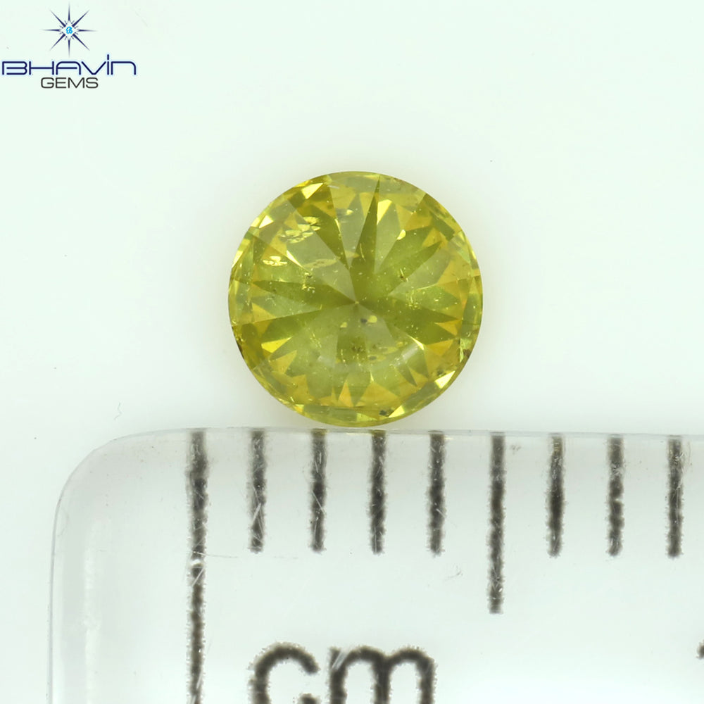 0.31 CT Round Shape Natural Diamond Yellow Color SI2 Clarity (4.32 MM)