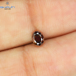 0.29 CT Oval Shape Natural Diamond Enhanced Brown Pink Color VS2 Clarity (4.39 MM)