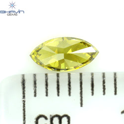 0.29 CT Marquise Shape Natural Diamond Enhanced Yellow Color SI1 Clarity (6.12 MM)