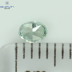 0.17 CT Oval Shape Natural Diamond Bluish Green Color SI1 Clarity (3.77 MM)