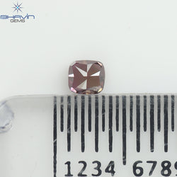0.10 CT, Cushion Diamond, Pink Color, Natural loose Diamond, Clarity SI2, (2.66 MM)