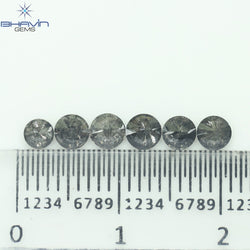 1.00 CT/6 Pcs Round Shape Natural Loose Diamond Salt And pepper Color I3 Clarity (3.52 MM)