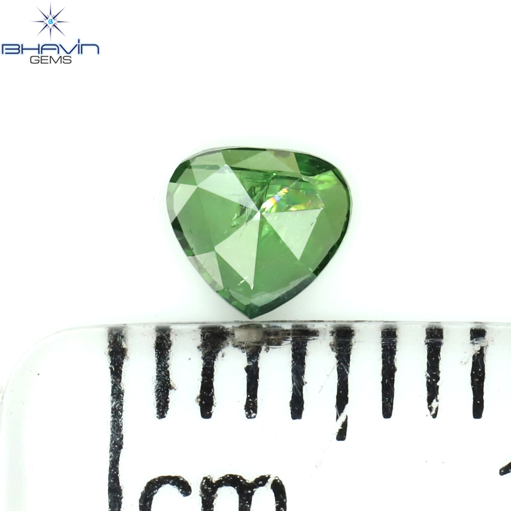 0.16 CT Heart Shape Natural Diamond Green Color I2 Clarity (4.11 MM)
