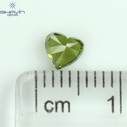 0.45 CT Heart Shape Natural Diamond Green Color SI2 Clarity (4.72 MM)