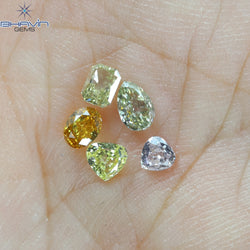 0.70 CT/5 Pcs Mix Shape Natural Diamond Mix Color VS2 Clarity (4.10 MM)