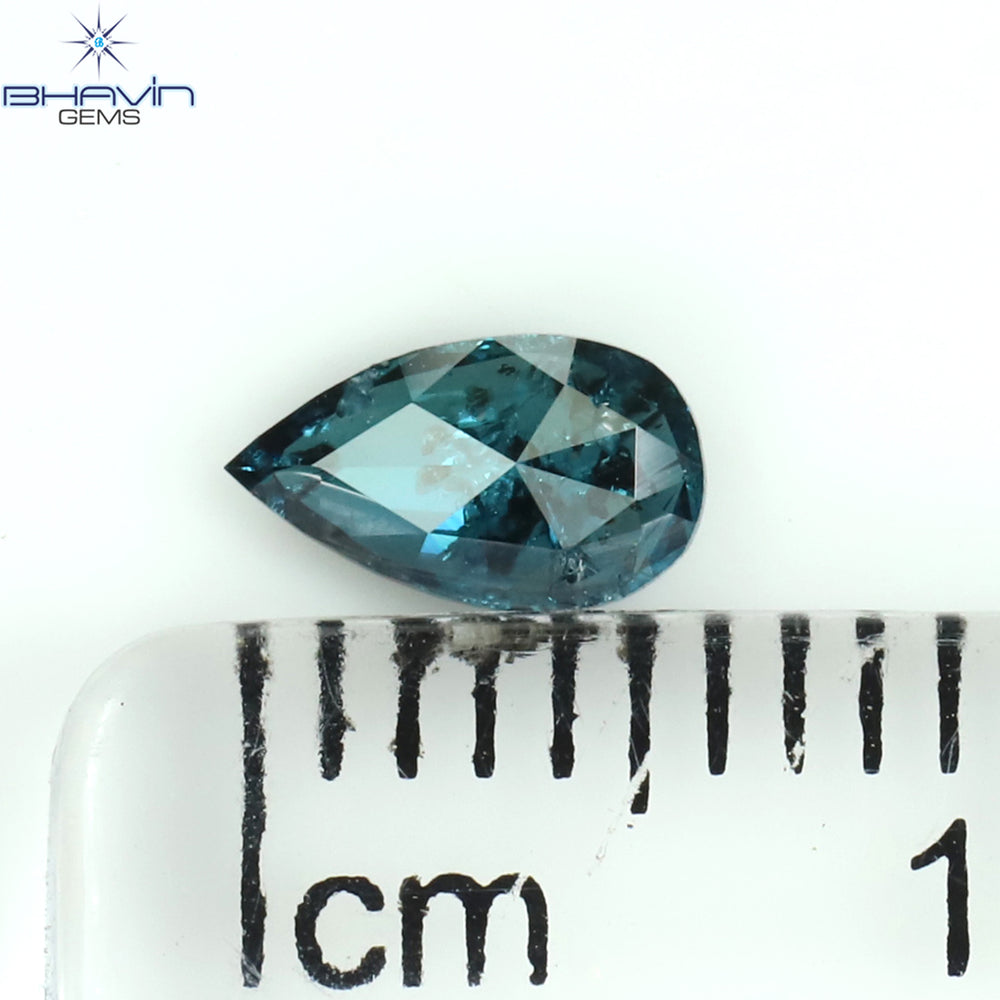0.29 Pear Shape Natural Diamond Blue Color I3 Clarity (6.30 MM)