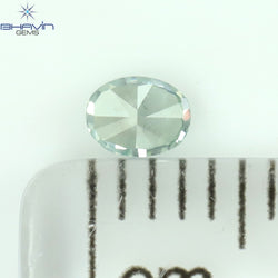 0.14 CT Oval Shape Natural Diamond Greenish Blue Color SI1 Clarity (3.54 MM)