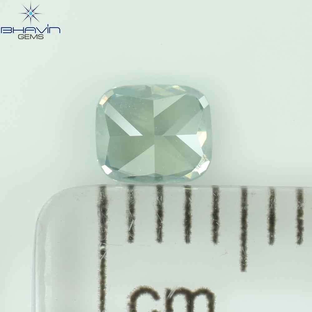 0.23 CT クッション シェイプ 天然ダイヤモンド グリーンがかったブルー カラー VS2 クラリティ (3.30 MM)