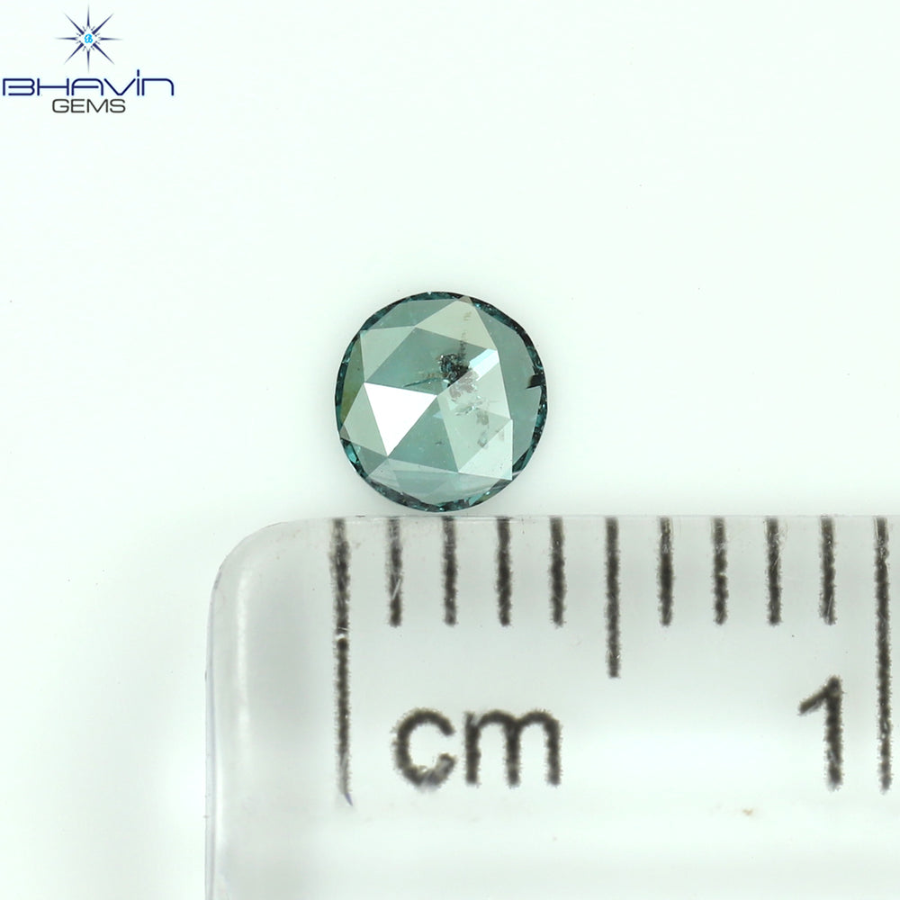 0.14 CT Round Rose Cut Shape Natural Diamond Blue Color I1 Clarity (3.84 MM)