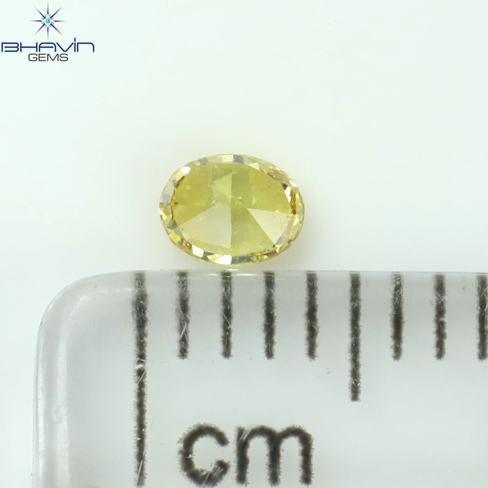 0.11 CT Oval Shape Natural Diamond Orange Yellow Color VS2 Clarity (3.43 MM)