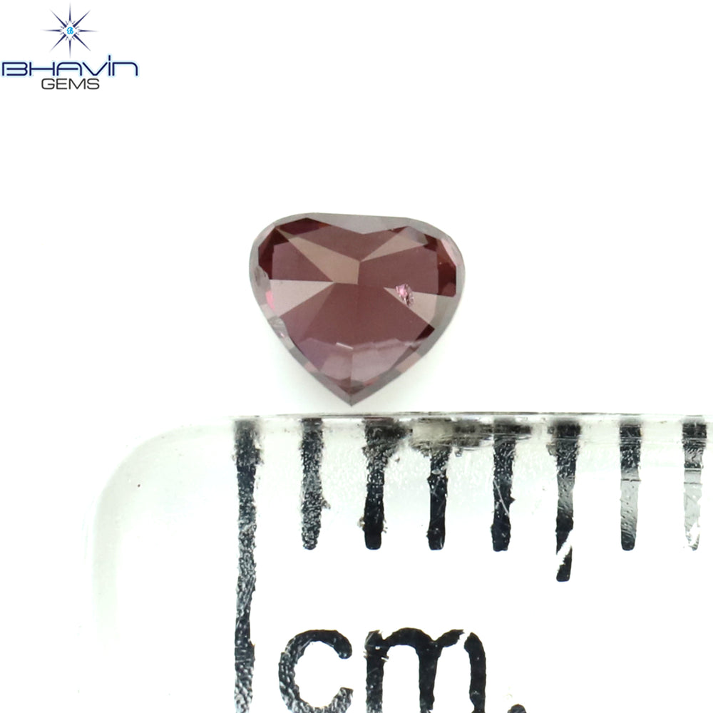 0.13 CT Heart Shape Natural Loose Diamond Pink Color VS2 Clarity (3.46 MM)