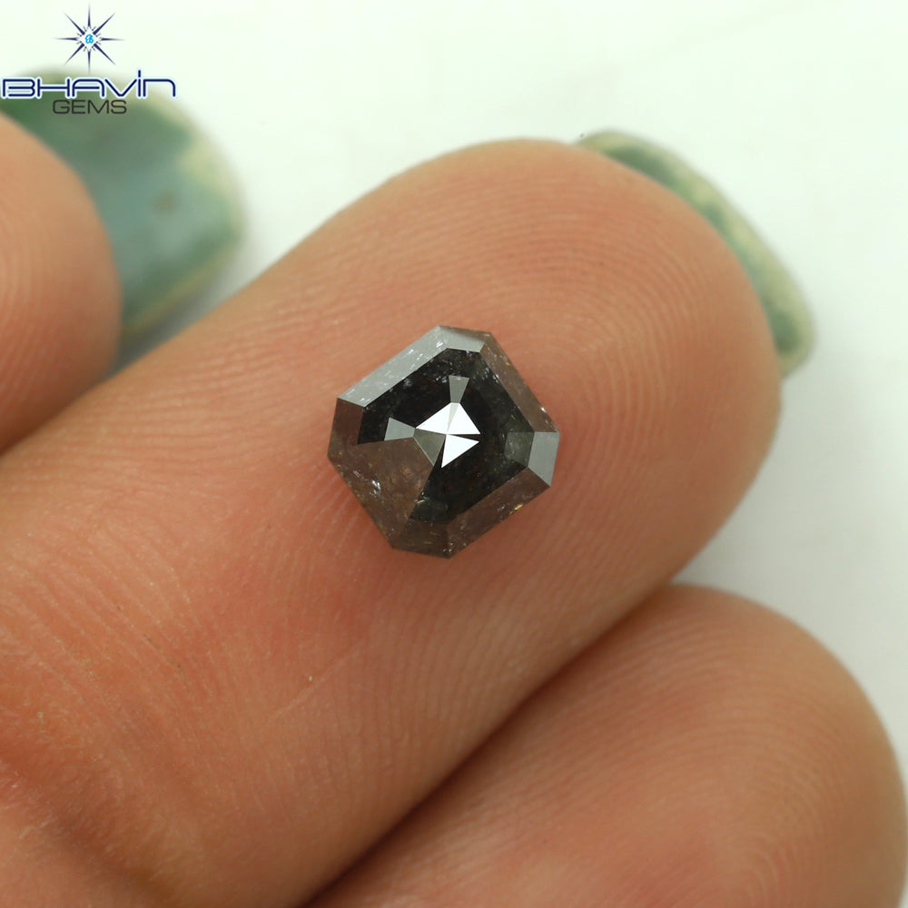 1.17 CT Asscher Shape Natural Diamond Salt And Pepper Color I3 Clarity (5.40 MM)