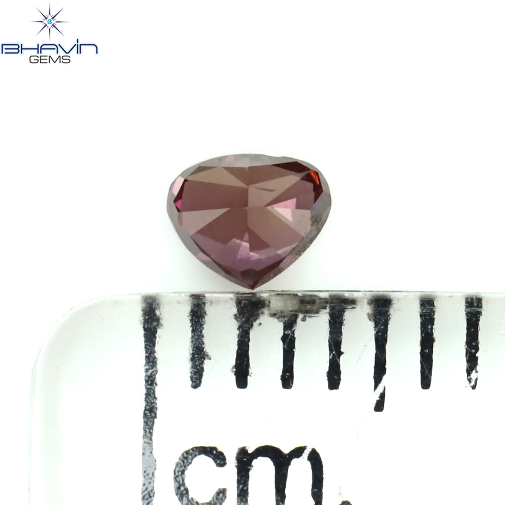 0.14 CT Heart Shape Natural Loose Diamond Pink Color VS2 Clarity (3.66 MM)