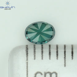 0.20 CT Oval Shape Natural Diamond Enhanced Blue Color SI1 Clarity (4.07 MM)
