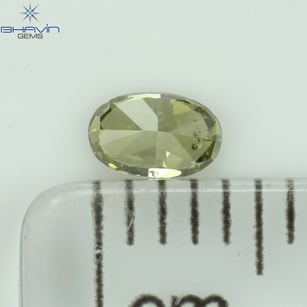 0.18 CT Oval Shape Natural Diamond Green(Chameleon) Color SI1 Clarity (4.20 MM)