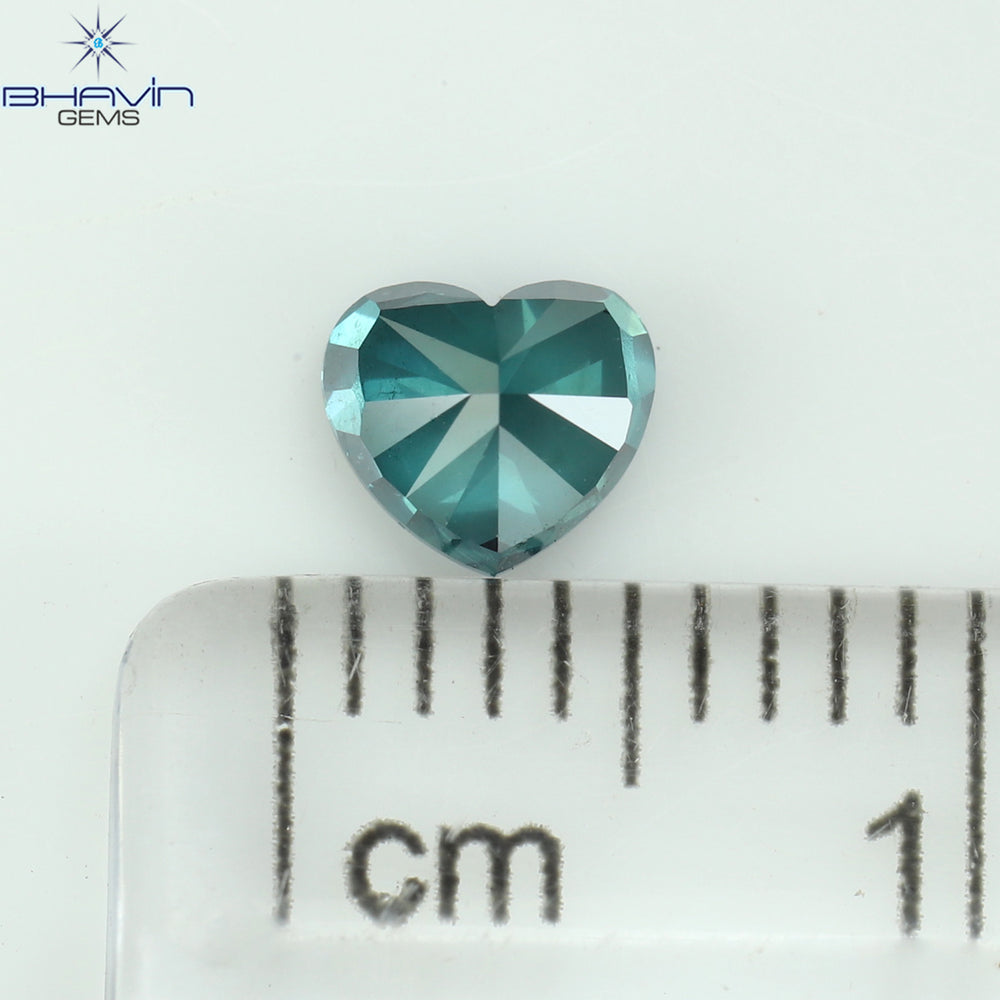 0.50 CT Heart Shape Natural Diamond Blue Color VS2 Clarity (4.80 MM)