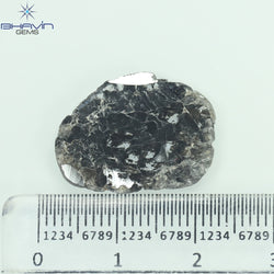 5.84 CT Slice Shape Natural Diamond Salt And Pepper Color I3 Clarity (20.50 MM)