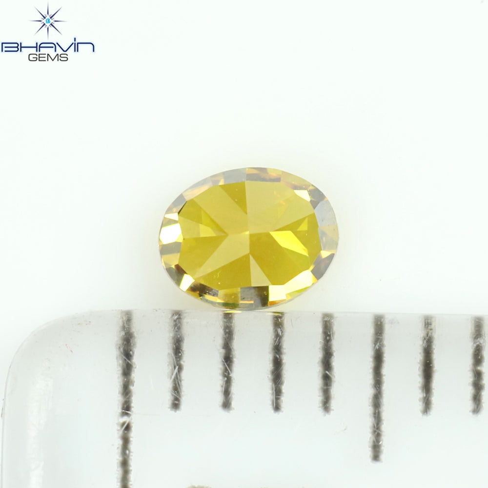 0.19 CT Oval Shape Natural Diamond Orange Color VS1 Clarity (3.64 MM)