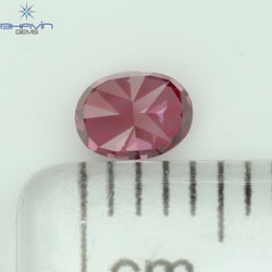 0.28 CT Oval Shape Natural Diamond Enhanced Pink Color VS1 Clarity (4.34 MM)